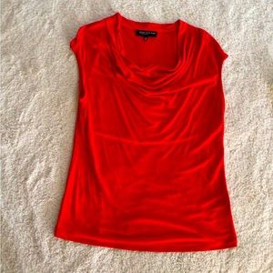 Comfortable Cowl Neck Red Blouse.